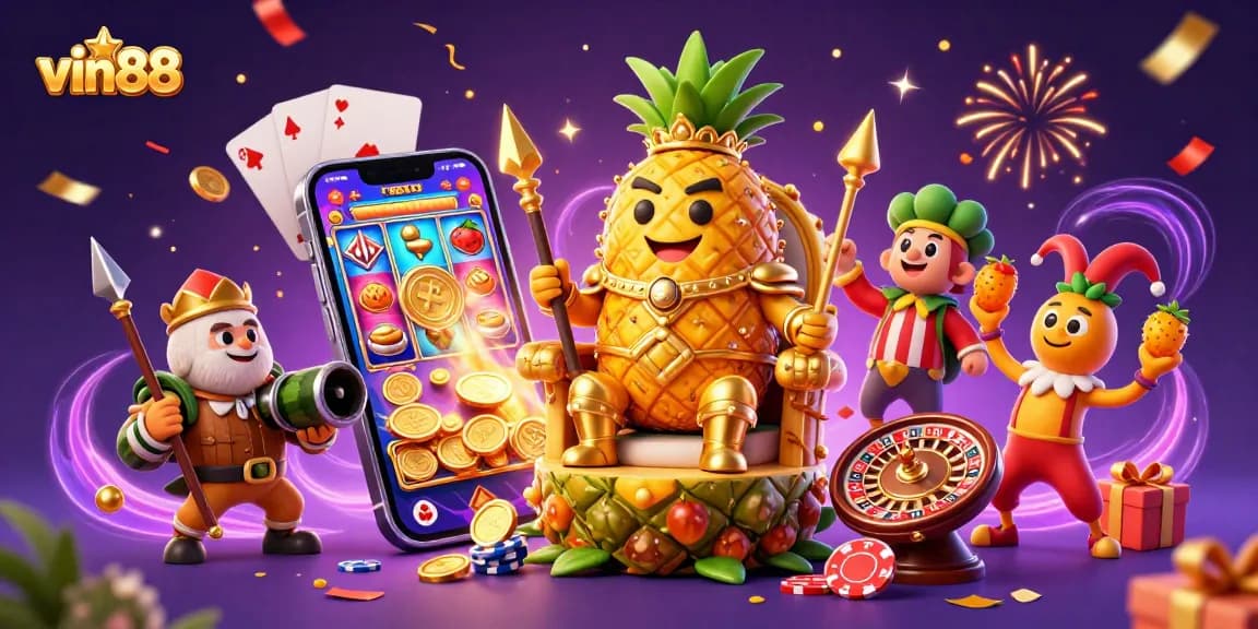 Experience thrilling gaming with vin88's colorful slot games and festive casino atmosphere.