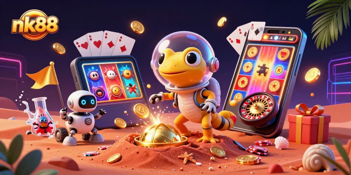 Engage with nk88's vibrant Martian casino adventure featuring dynamic gaming elements and lively characters.