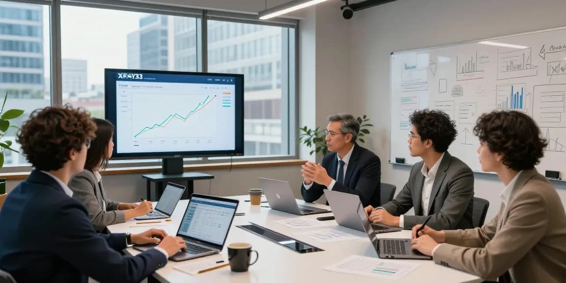 Brainstorming session on XPAY33 strategies in a modern workspace.