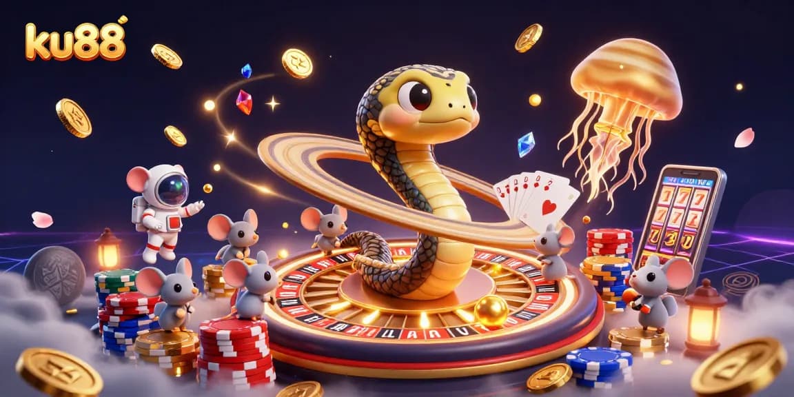 ku88 players betting on a cosmic roulette wheel in a vibrant, dynamic casino scene