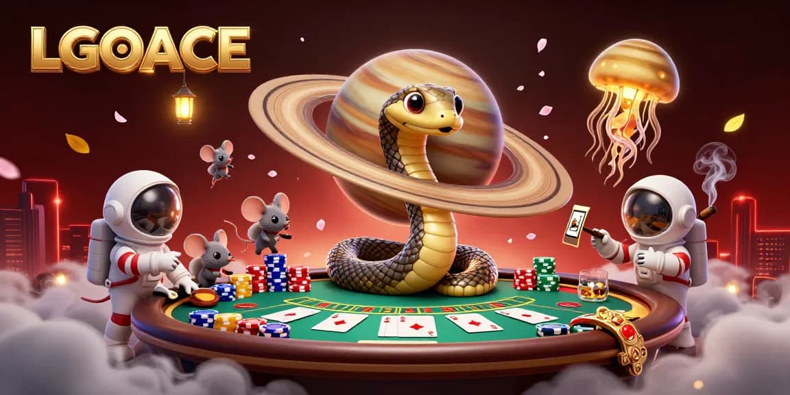 LGOACE offers a dynamic casino experience with astronaut mice betting on Saturn's roulette ring.