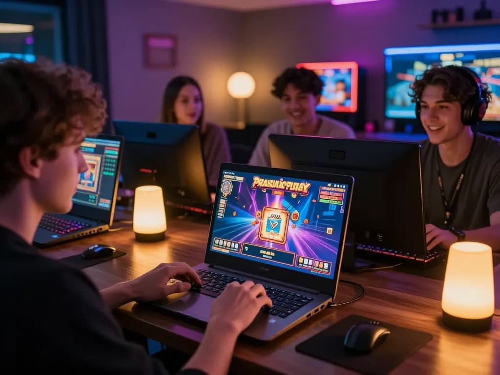 Engaging gameplay on Pragmaticplay slot game during a cozy home gaming night.