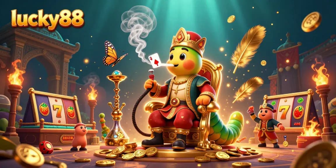 Experience lucky88's thrilling slot reels with enchanting characters and vibrant casino elements.