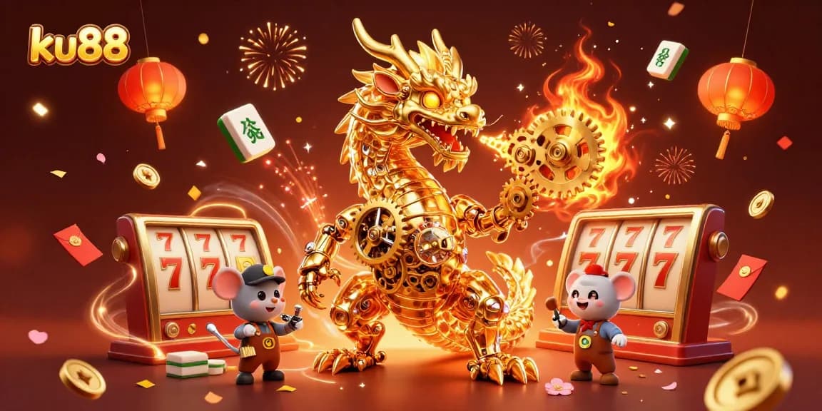 Experience thrilling action at ku88 with vibrant gaming elements highlighting a golden dragon's majesty.