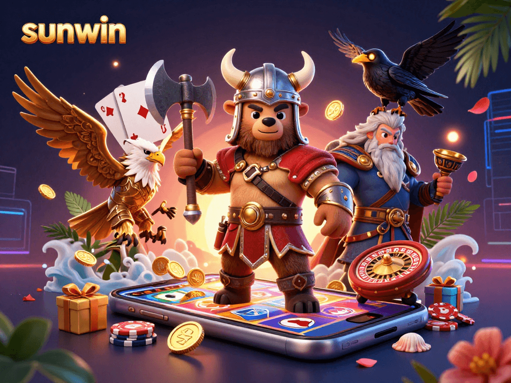 Engage with sunwin through captivating 3D slots game featuring Viking characters and vibrant graphics.