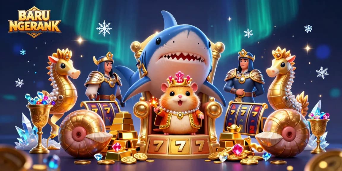 Experience the enchanting world of BARU NGERANK slot games with a vibrant 3D illustration.