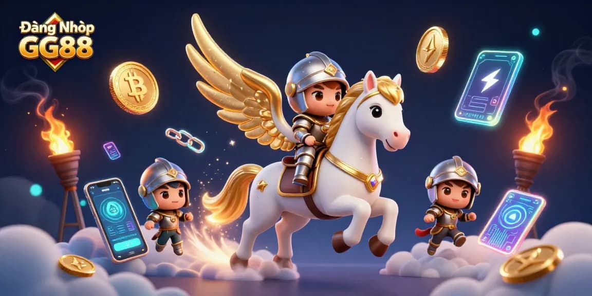 Engage with Đăng Nhập GG88 for a vibrant animated casino experience featuring golden elements and cryptocurrency.