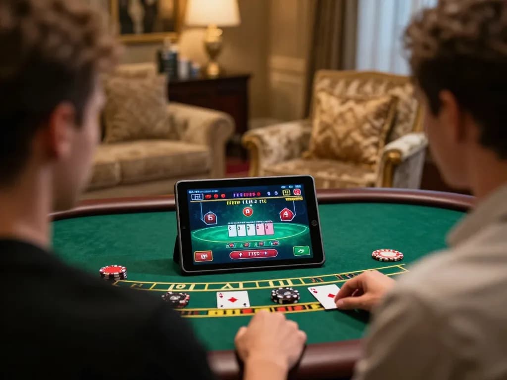 Player enjoying blackjack at hay88x online casino, showcasing live dealer action and strategic gameplay.