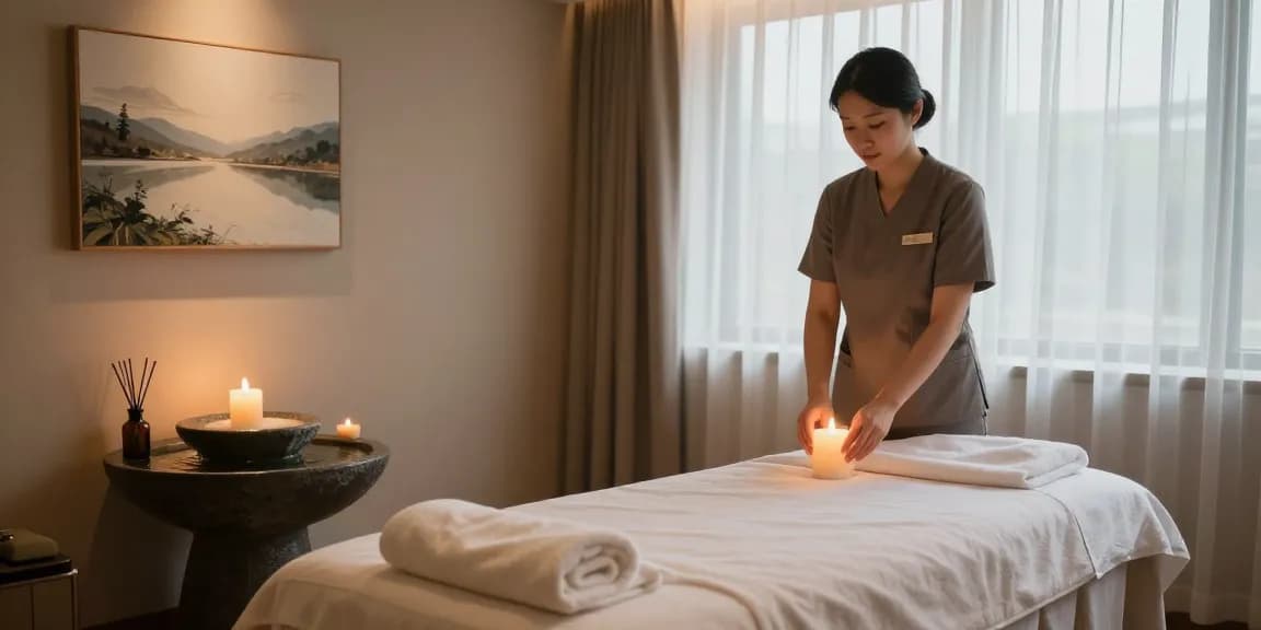 Serene 서울출장마사지 spa scene with calming ambiance and inviting decor.