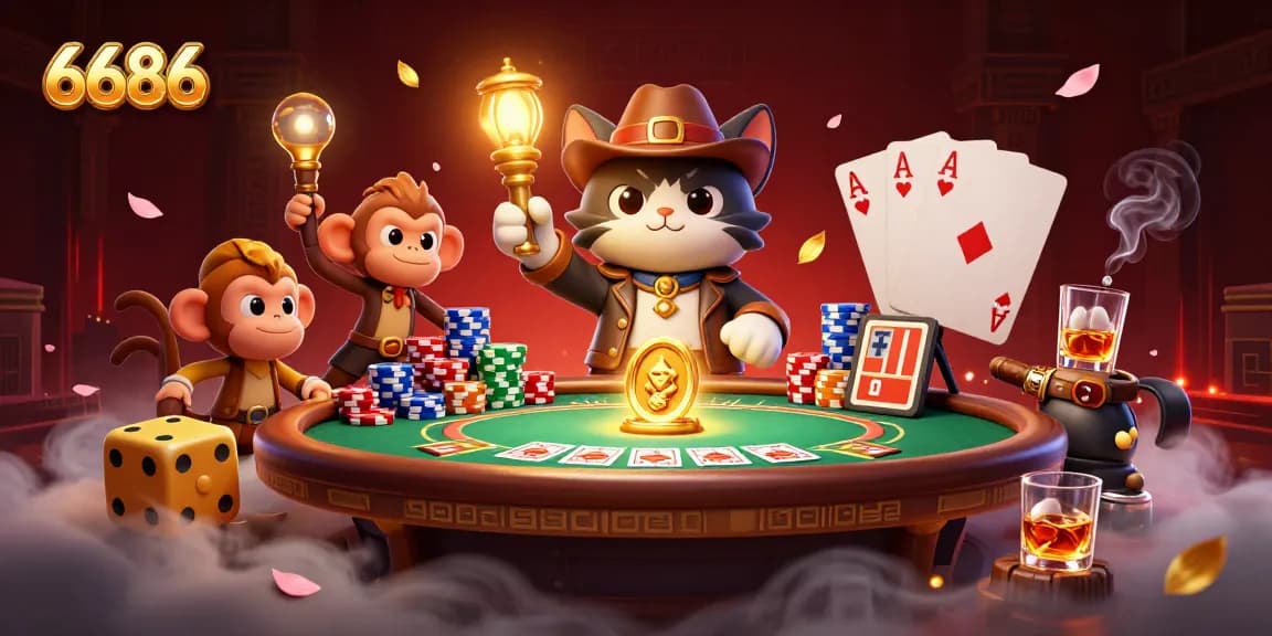 Explore the thrilling casino world with 6686 as the adventurer cat uncovers hidden treasures.