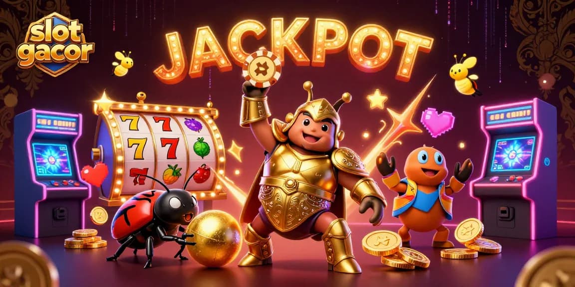 Spin and win at slot gacor with unique game elements, showcasing colorful characters and jackpot visuals for an engaging experience.