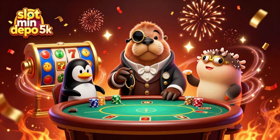 Experience thrilling gameplay with slot min depo 5k at an underwater casino scene featuring iconic 3D characters.