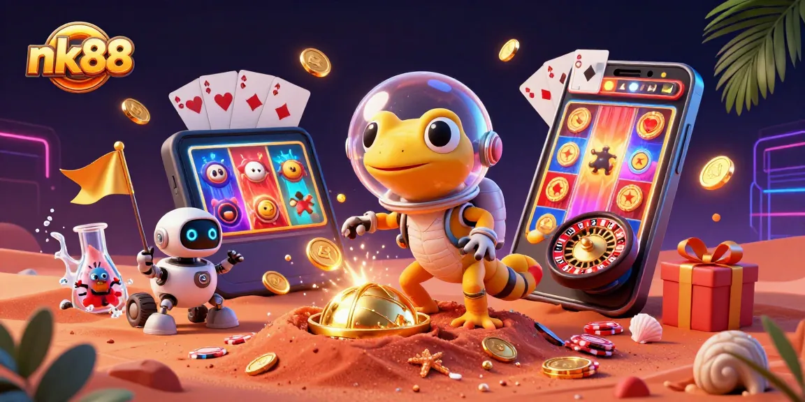 Engage with nk88's vibrant Martian casino adventure featuring dynamic gaming elements and lively characters.