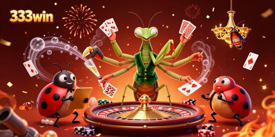 Experience thrilling live casino action with 333win's vibrant 3D scene of card gameplay.