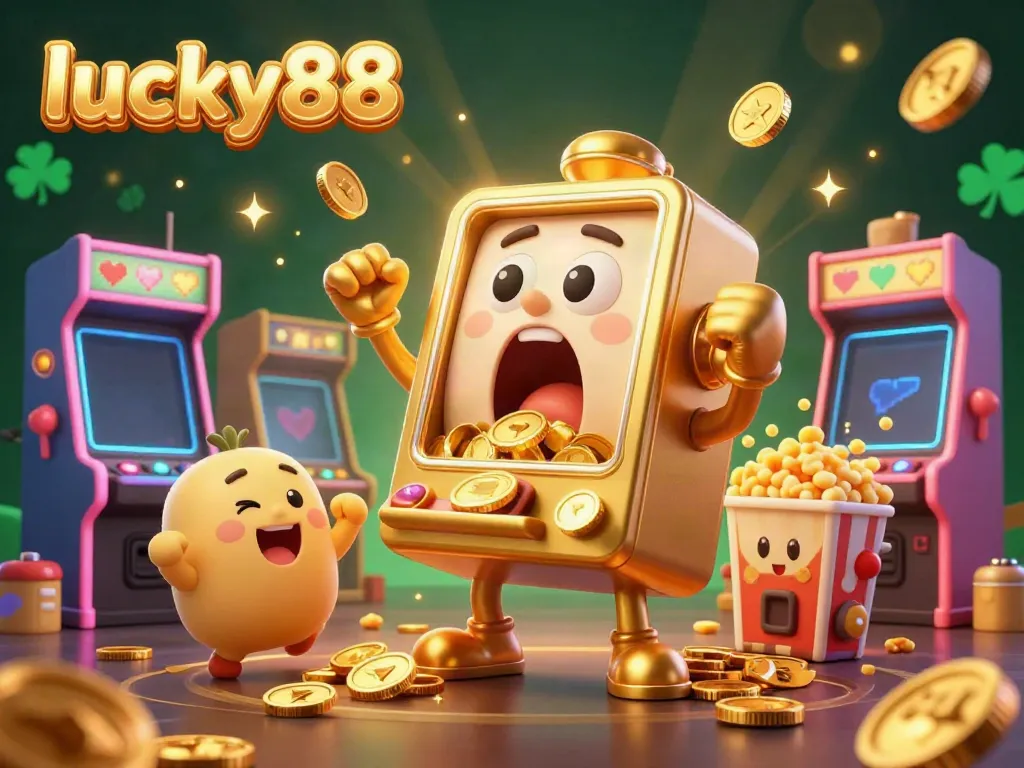 Experience the excitement at lucky88 with golden slot machines celebrating a jackpot.