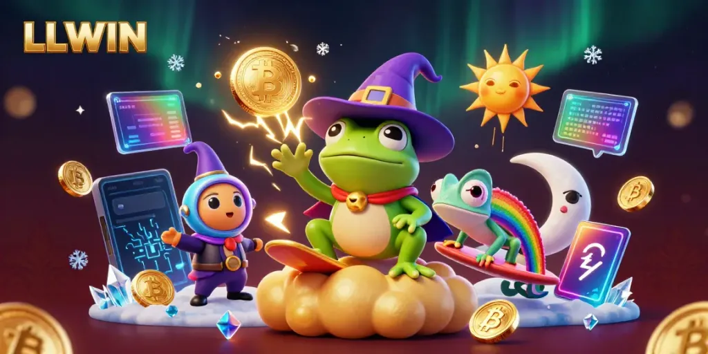 Experience the thrilling world of LLWIN with a fantasy storm of golden coins and vibrant gaming elements.