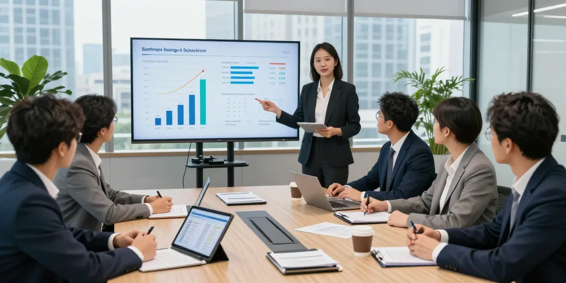Business owners discussing british gas business gas solutions in a modern office.