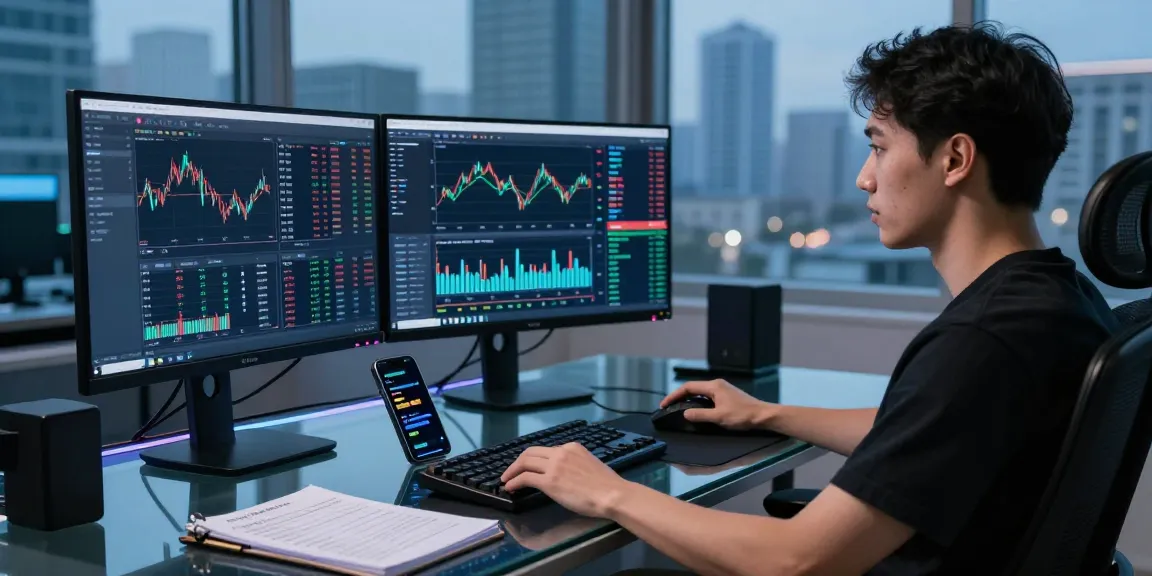 Ambiente de trading digital mostrando Immediate Edge y gráficos de criptomonedas en un escritorio moderno.