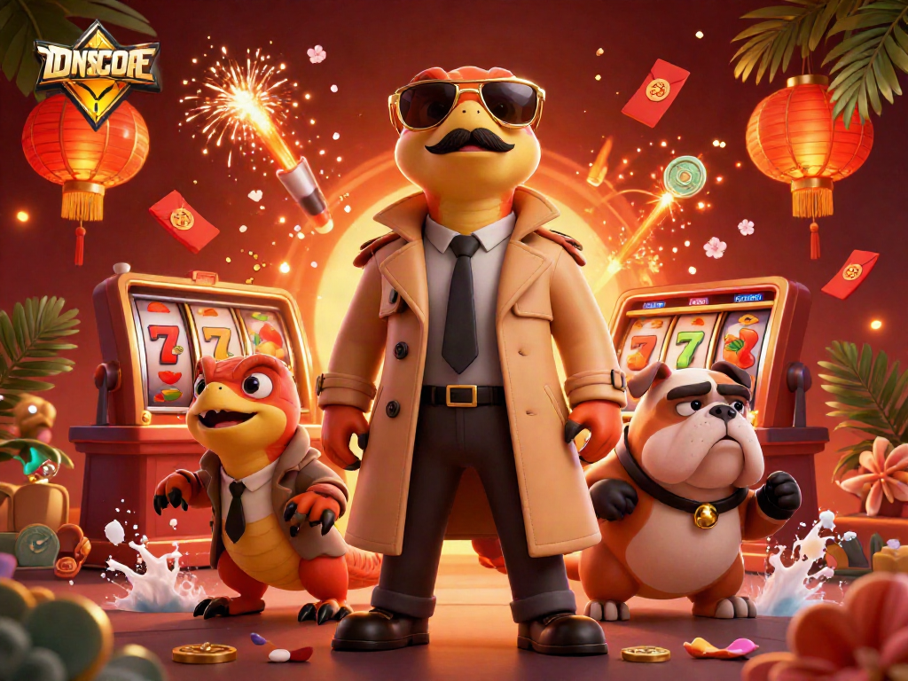 IDNSCORE elevates your gaming with slot reels and exclusive VIP access in this vibrant casino scene.