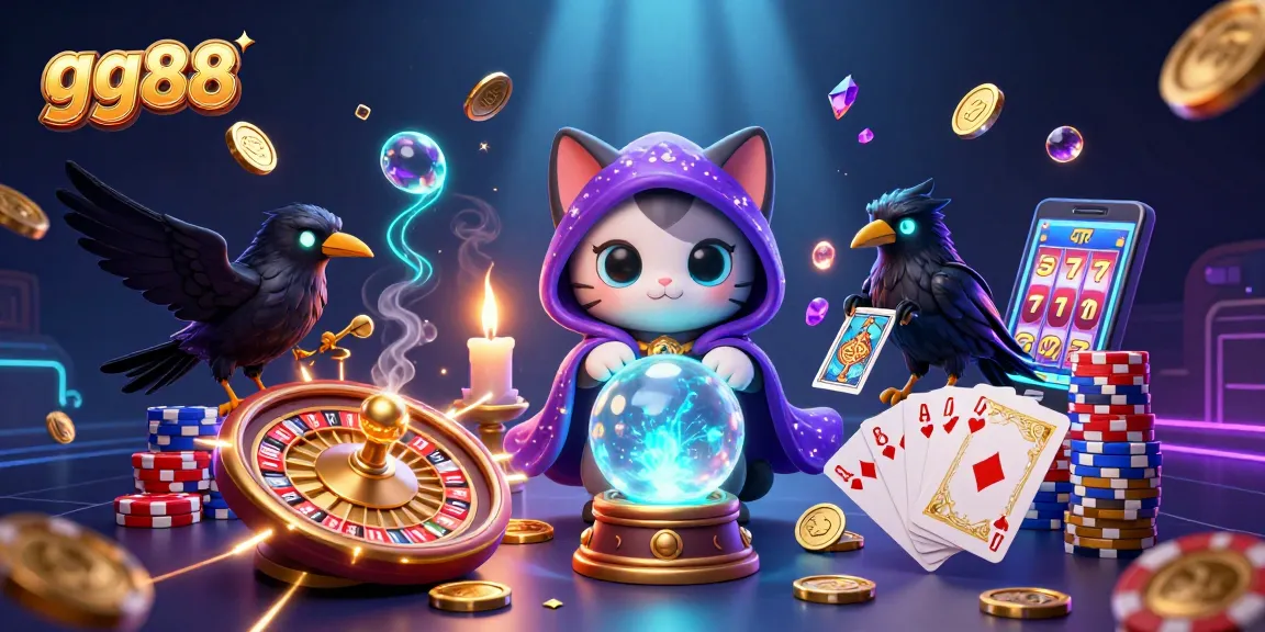 Capture the excitement of gg88's casino world with vibrant characters and dynamic game elements.