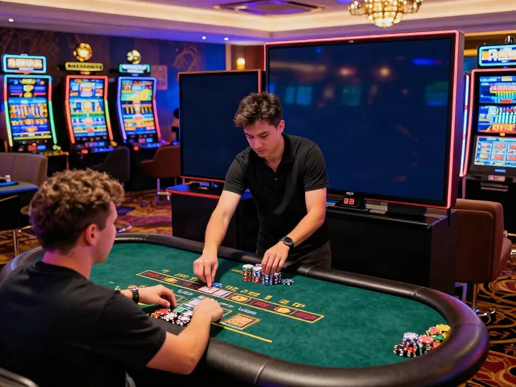 Exciting SV88 live casino gaming scene with a player and dealer interaction.