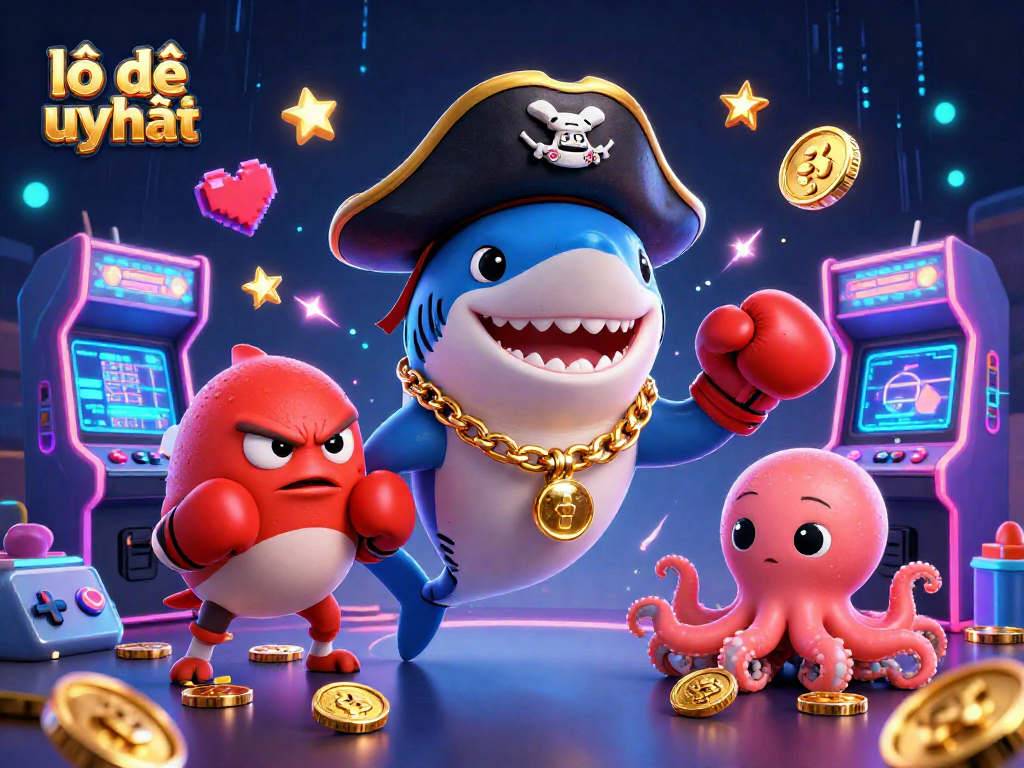 Experience top-tier online lottery services at lô đề uy tín with vibrant 3D characters and casino elements.