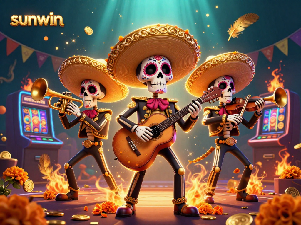 Experience thrilling gameplay with sunwin, featuring a vibrant mariachi band in an exciting casino setting.