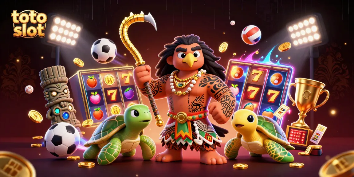 Engage with the thrilling toto slot scene featuring characters and dynamic casino elements.