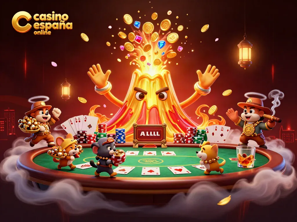 Disfruta de emocionantes juegos en casino España online con un volcán que erupciona monedas y tesoros.