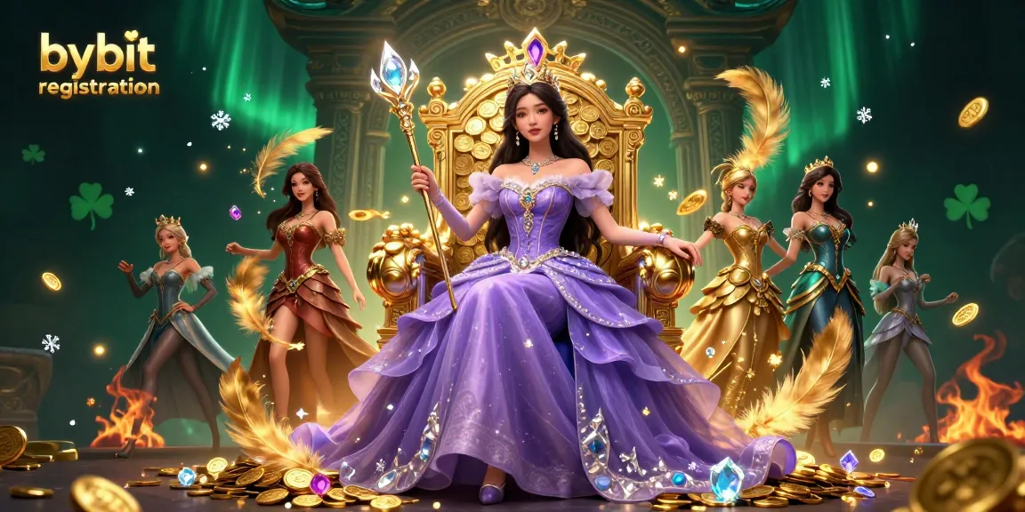 Engage in bybit registration with a captivating illustration of a regal character in a vibrant casino setting.