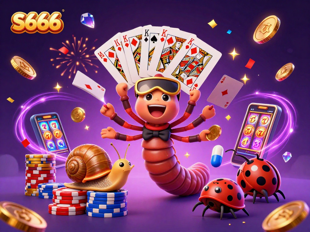 Experience thrilling gameplay with S666 as cartoon characters deal cards and celebrate winnings.