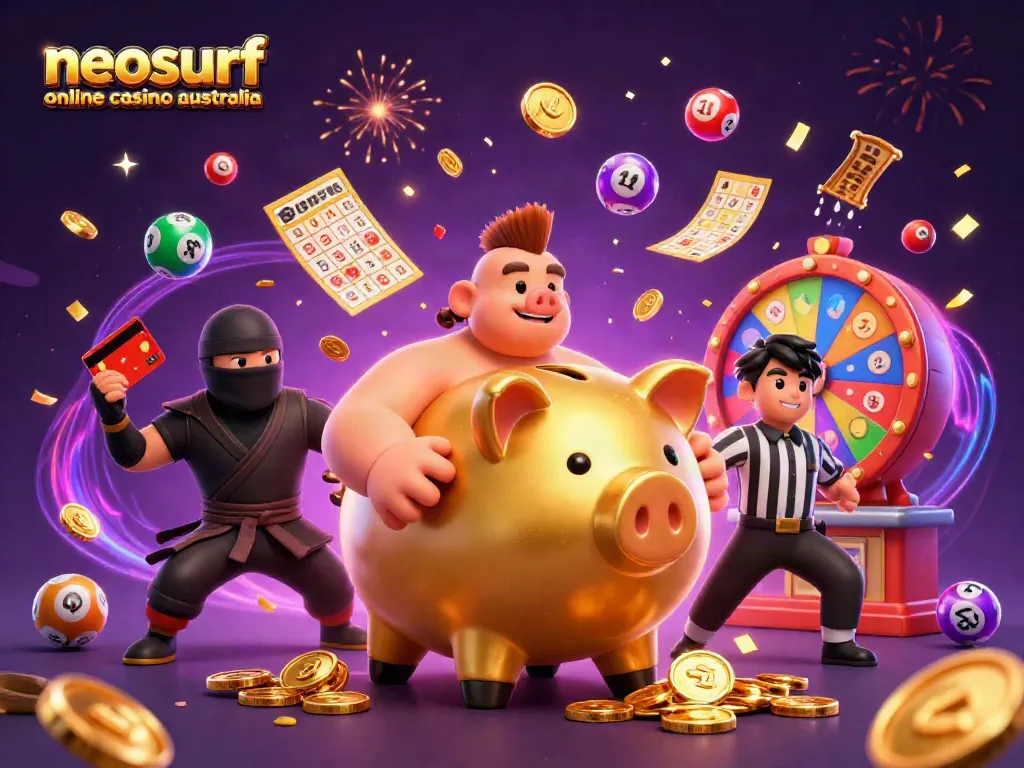 Experience the thrill of neosurf online casino australia with vibrant characters in a dynamic gambling scene.
