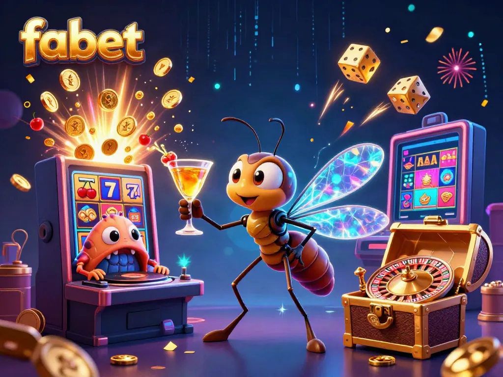 Engage in thrilling gambling action with fabet's vibrant casino scene featuring dazzling characters and rich visuals.