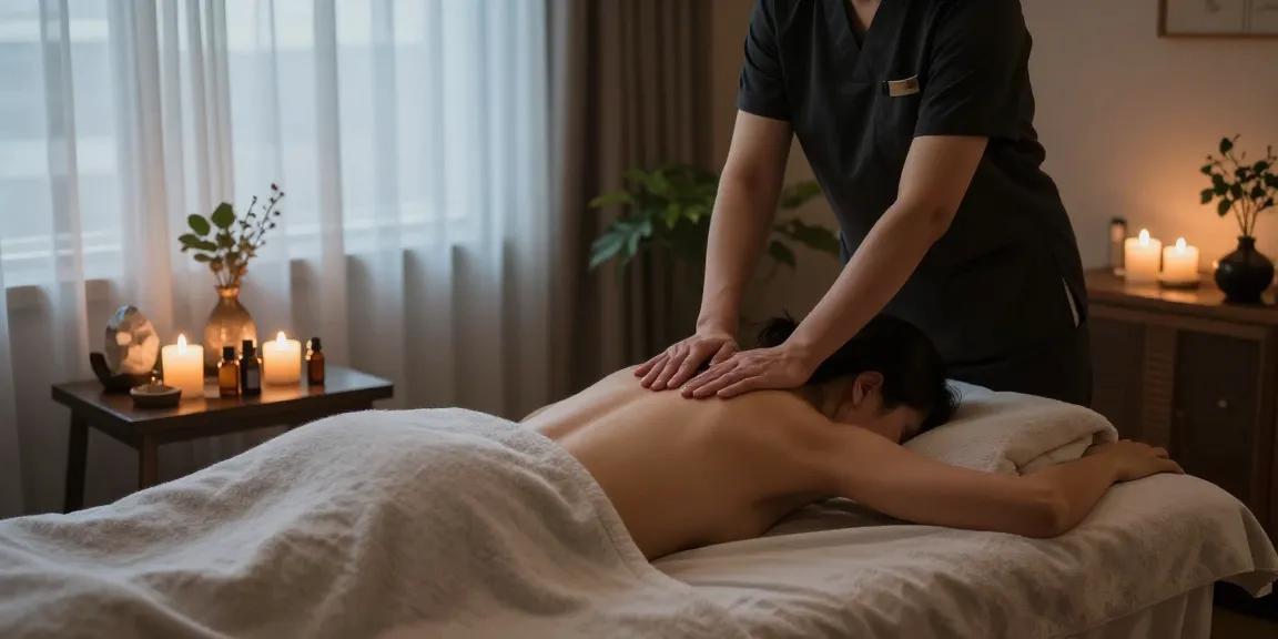 Experience soothing 서울출장마사지 in a tranquil spa setting with candlelight and essential oils.