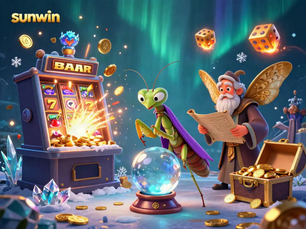 Experience thrilling gameplay with sunwin's vibrant 3D casino illustration featuring a fortune teller and jackpots.