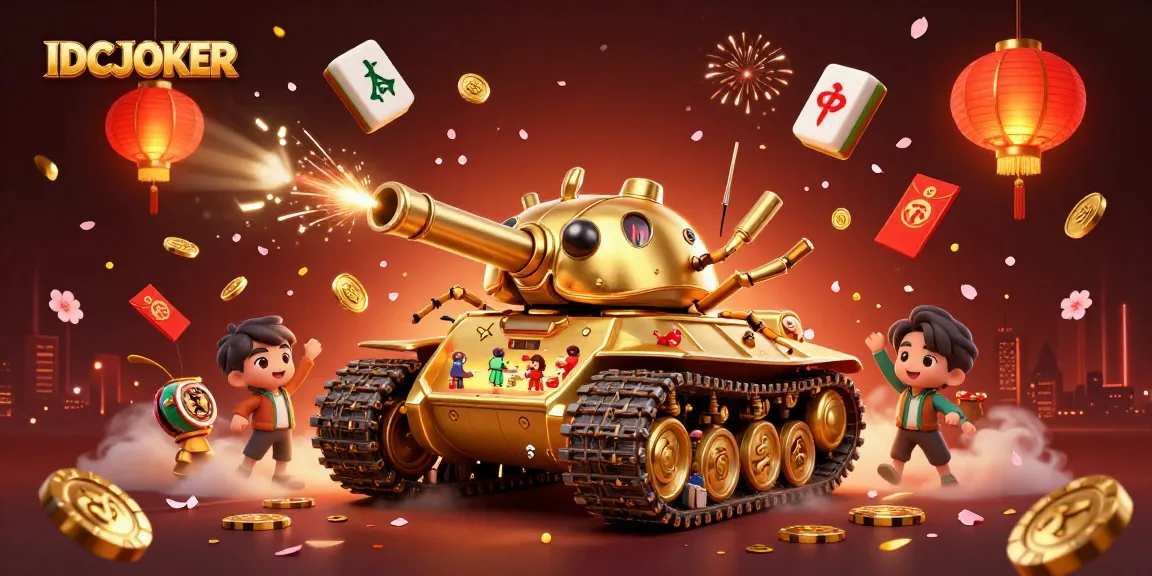 Experience the excitement of IDCJOKER in a vibrant, mini casino scene with animated characters and festive details.