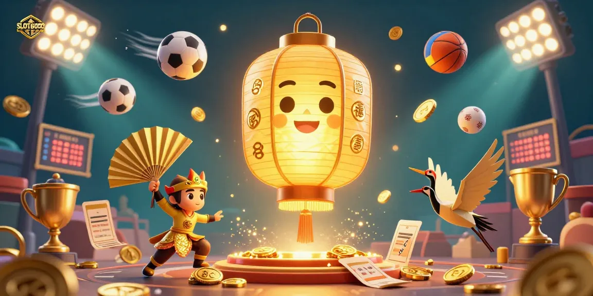 SLOT6000 excitement fills the air with a vibrant casino night scene featuring a glowing lantern spirit and golden characters.