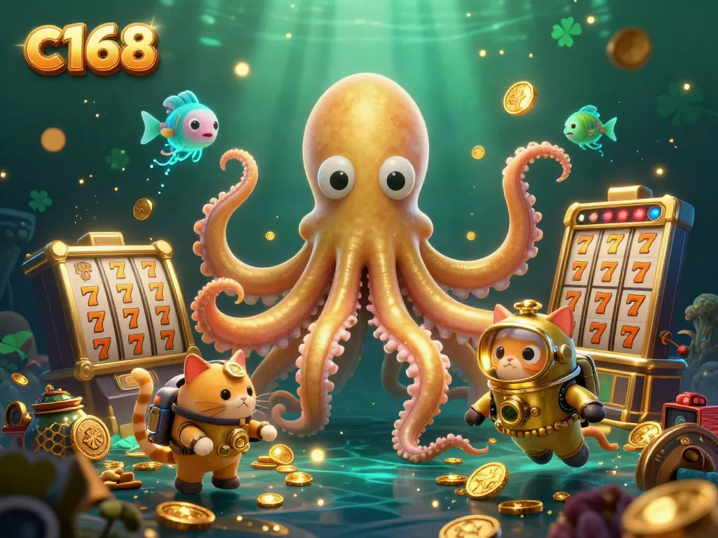 Experience thrilling gameplay with c168's charming kraken and diving cat treasures!