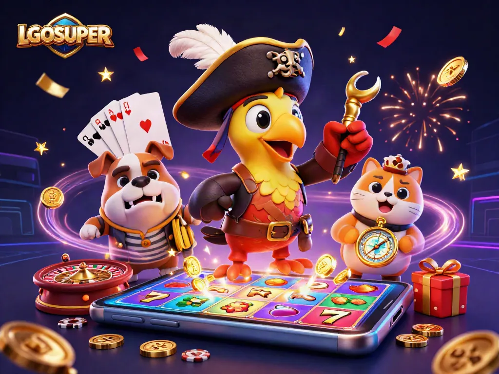 Engage with LGOSUPER’s vibrant slot adventure featuring pirates, gold coins, and spinning reels.