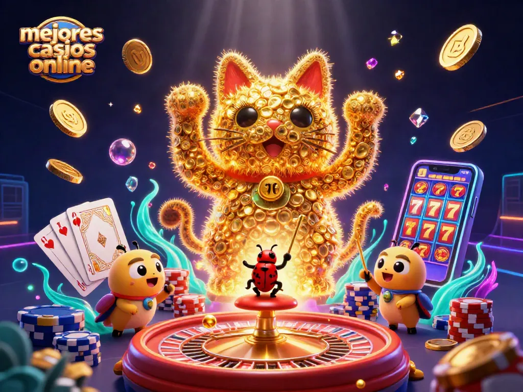 Disfruta de los mejores casinos online con una escena llena de energía y símbolos de juego.