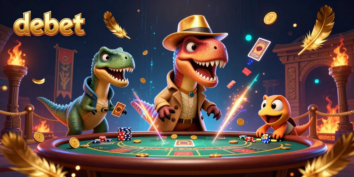 Engage in thrilling blackjack games at debet with a cartoon velociraptor and unexpected surprises.