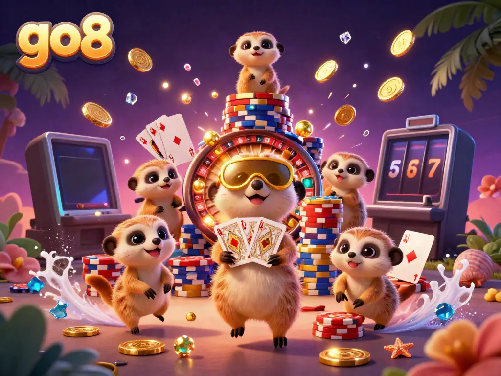 Experience the excitement at go8 casino with meerkats in action, featuring dynamic gaming scenes and vibrant elements.