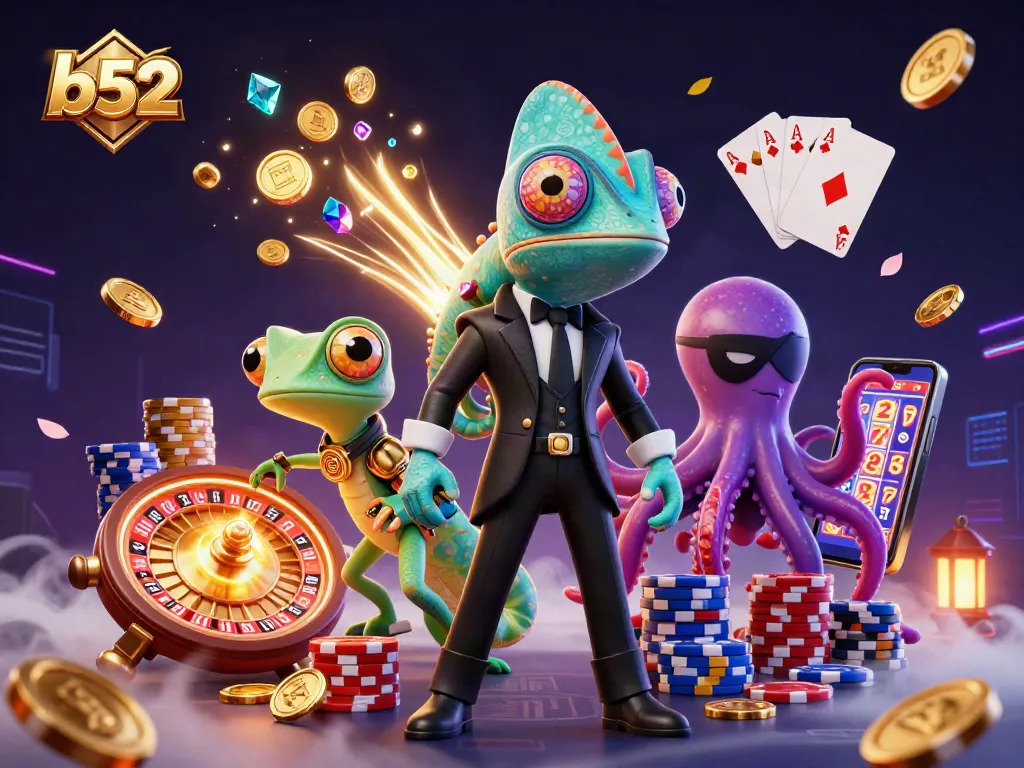 Engage in thrilling b52 casino gameplay with vibrant characters and dynamic elements.
