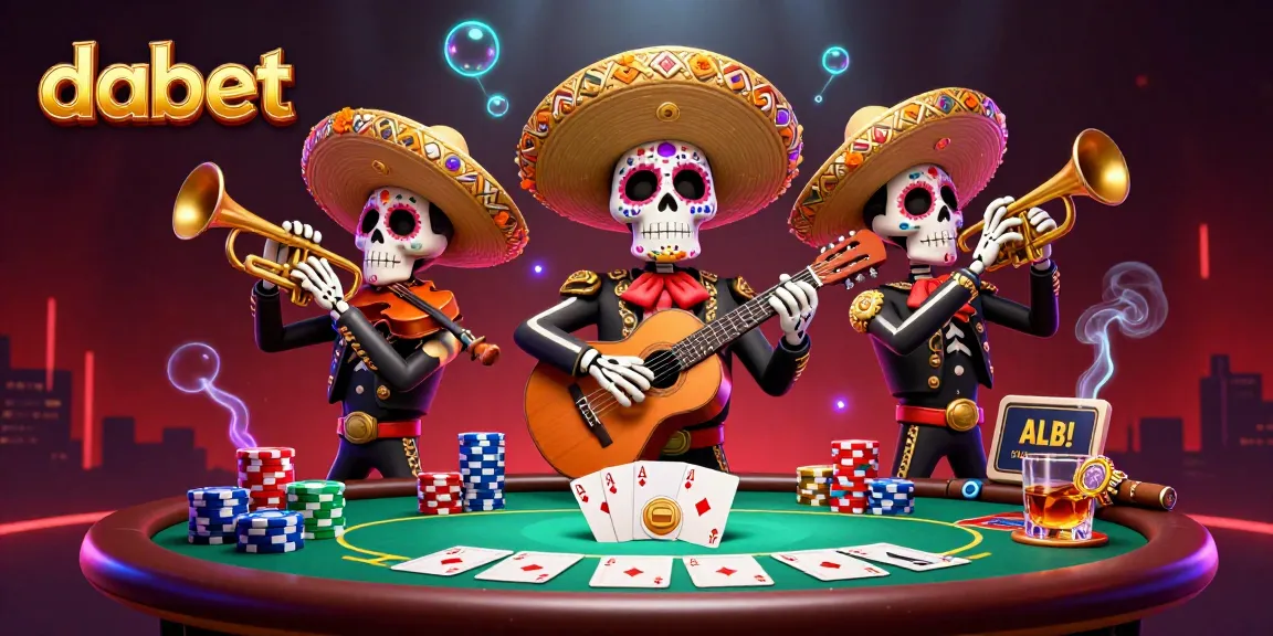 Experience dabet's vibrant casino atmosphere with a lively mariachi band in a poker scene.