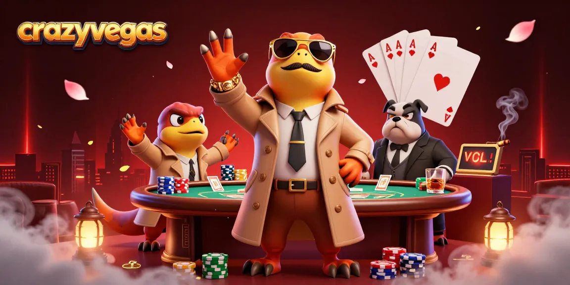 Experience crazyvegas excitement as three raptors in disguise confront a bouncer at a poker table.