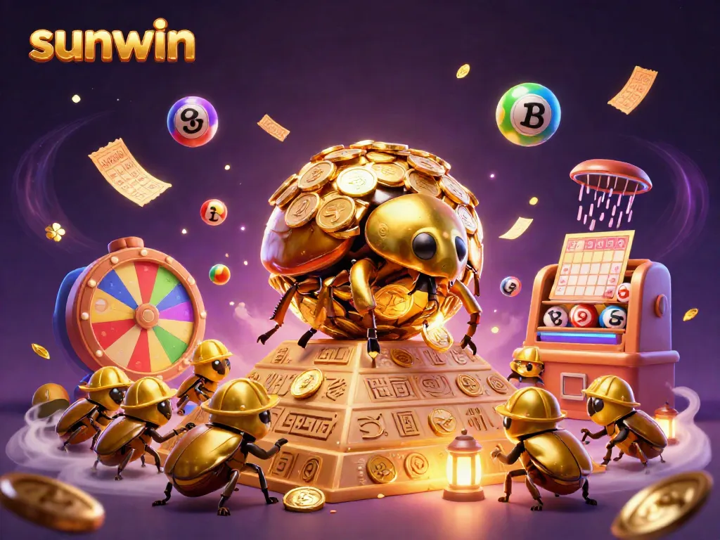 Engaging visual depicting Sunwin’s exciting gaming universe with vibrant lottery elements.