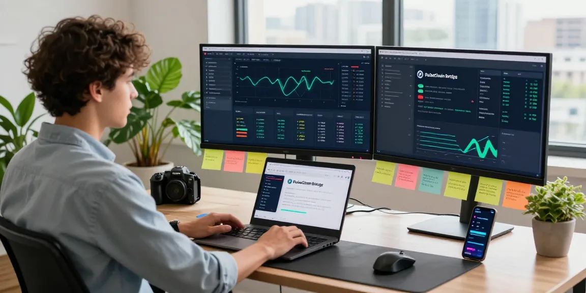 PulseChain Bridge interface displayed on a professional workspace, showcasing blockchain analytics.