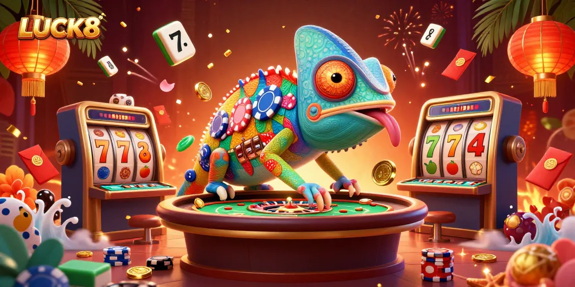 Engage with LUCK8 and discover vivid slot adventures filled with 3D chameleon characters.