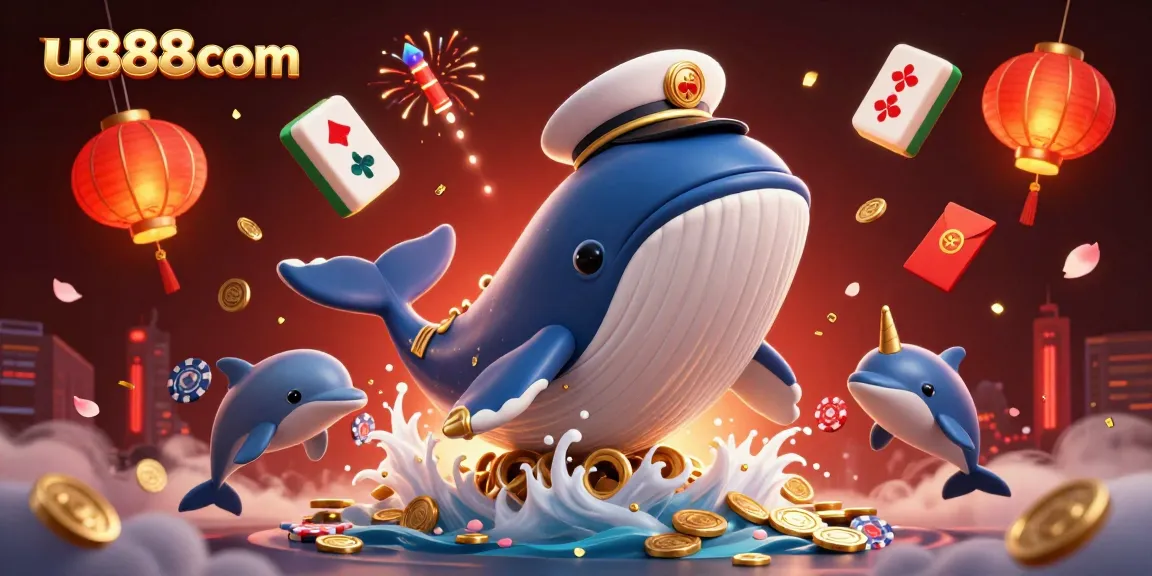 Experience the excitement of u888com with dynamic casino gameplay illustrated by a whimsical scene.