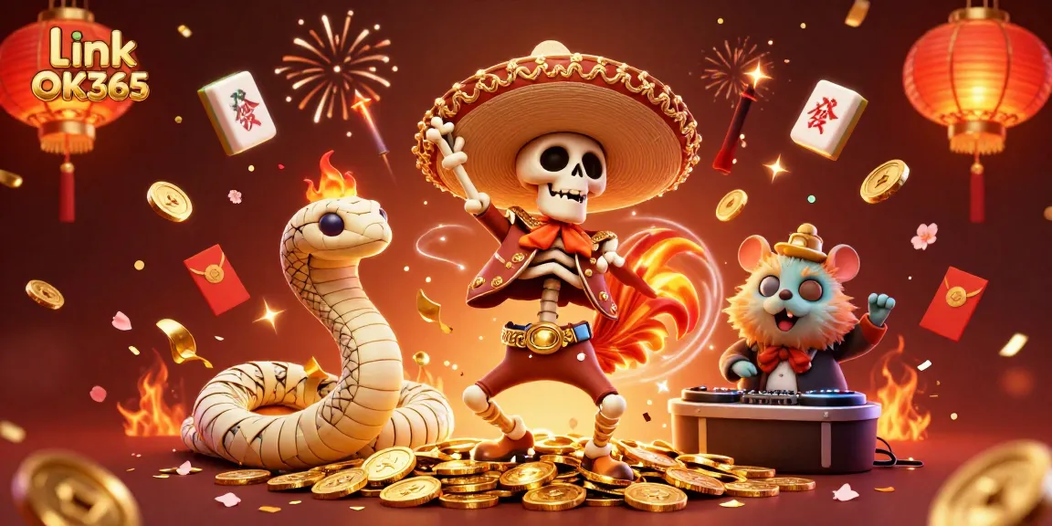 Engage in thrilling gameplay with the link OK365 casino featuring vibrant 3D party elements.